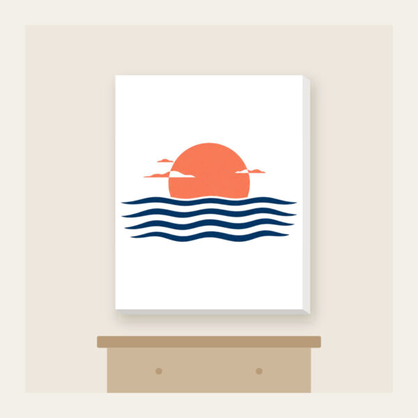 Product image Rising Sun over a Navy Horizon Canvas Print