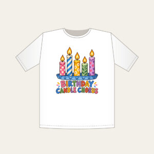 BIRTHDAY CANDLE CHORUS T-Shirt in white