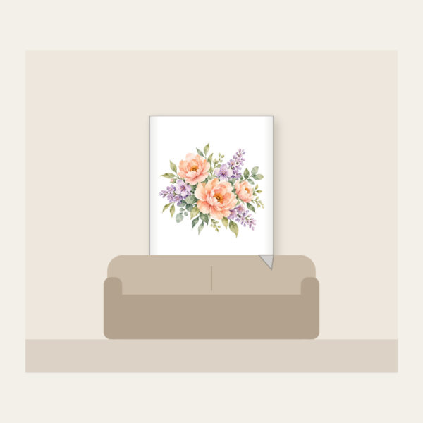 Product image Watercolor Blooms in Peach and Lilac Fleece Blanket