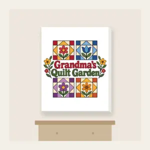 Grandma's Quilt Garden Canvas Print in white