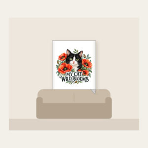 MY CAT WILD BLOOMS Fleece Blanket in white