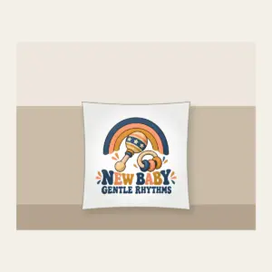 NEW BABY GENTLE RHYTHMS Pillow in white