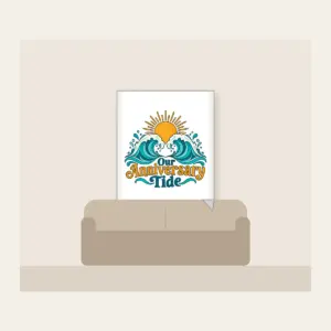 Our Anniversary Tide Fleece Blanket in white
