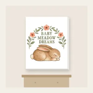BABY MEADOW DREAMS Canvas Print in white