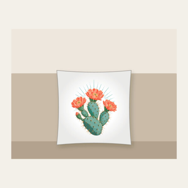 Product image Prickly Pear with Three Coral Blossoms Pillow