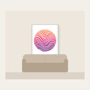 Sunset Ripples from Coral to Plum Fleece Blanket in white: Ripple lines move through a sunset gradient from coral to plum.