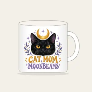 CAT MOM MOONBEAMS Mug in white