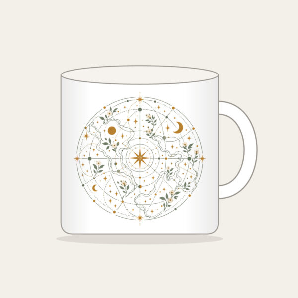 Product image Map Lines with Blooms and Stars Mug