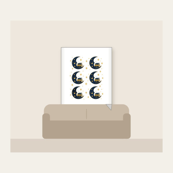 Product image Crescent Moon with a Stack of Books Fleece Blanket