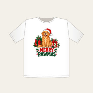 Merry Pawmas T-Shirt in white