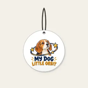 MY DOG LITTLE ORBIT Ceramic Ornament in white