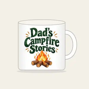 Dad's Campfire Stories Mug in white