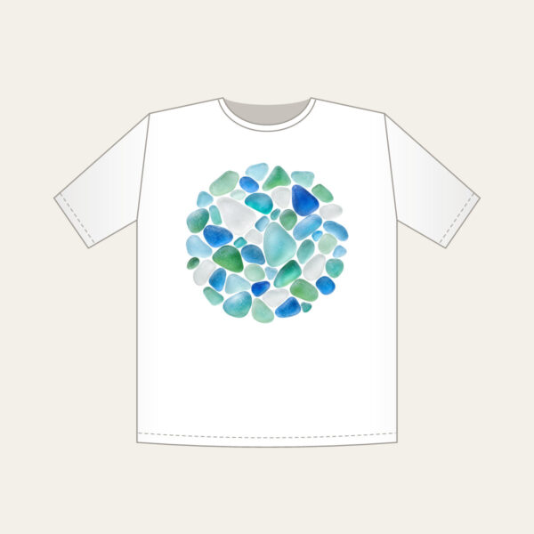 Product image Sea-Glass Pebbles in Blues and Greens T-Shirt