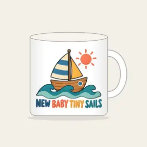 NEW BABY TINY SAILS Mug in white