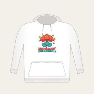 ANNIVERSARY SHARED UMBRELLA Hoodie in white