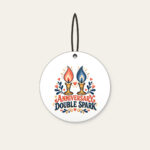 ANNIVERSARY DOUBLE SPARK Ceramic Ornament in white