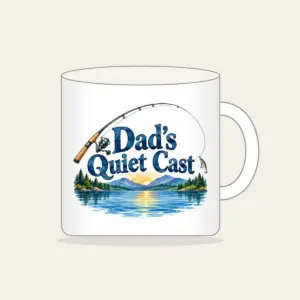 Dad's Quiet Cast Mug in white