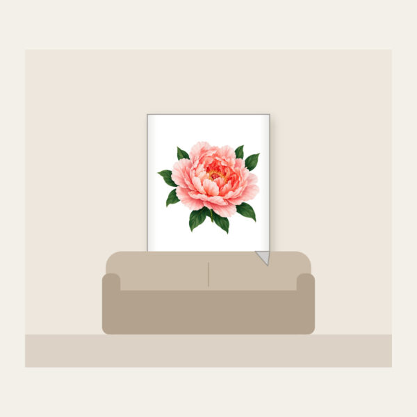 Product image Full-Blown Peony with Green Leaves Fleece Blanket