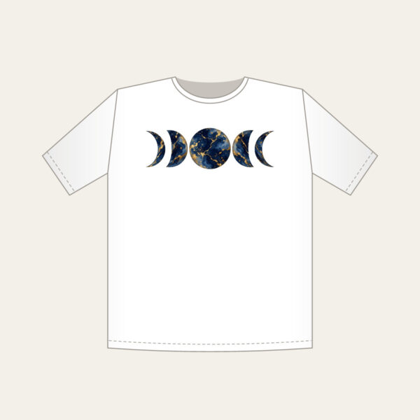 Product image Gold-Veined Navy Marble with Moon Phases T-Shirt