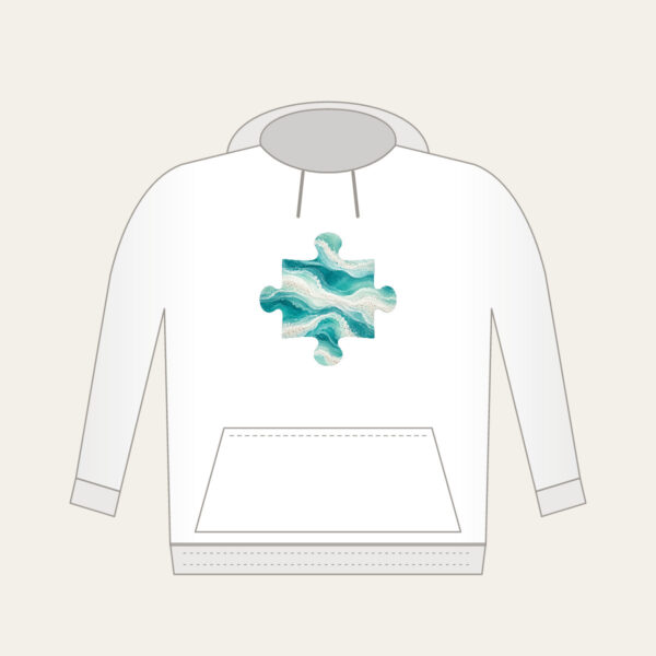 Product image Sea-Glass Teal Abstract Waves Hoodie