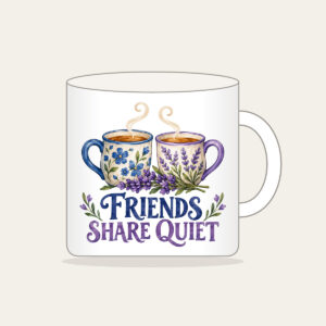 FRIENDS SHARE QUIET Mug in white