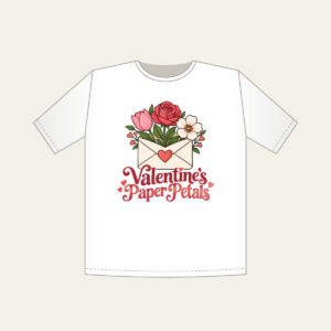 Valentine's Paper Petals T-Shirt in white