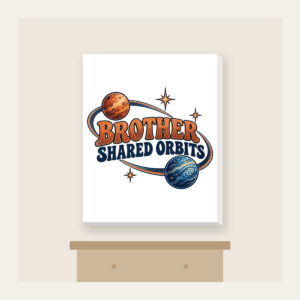 BROTHER SHARED ORBITS Canvas Print in white
