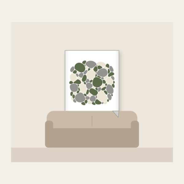 Product image River Stones in Moss and Grey Fleece Blanket