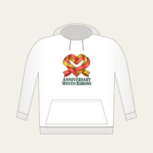 ANNIVERSARY WOVEN RIBBONS Hoodie in white