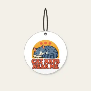 CAT NAPS NEAR ME Ceramic Ornament in white