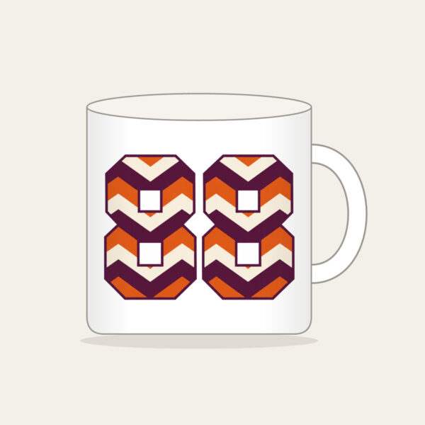 Product image Plum Chevron Panels with Number 88 Mug