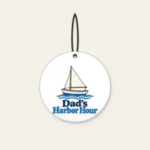 Dad's Harbor Hour Ceramic Ornament in white