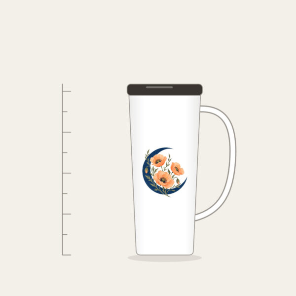 Product image Crescent Moon and Apricot Poppies Tumbler with Handle