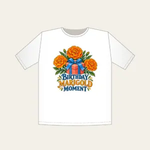 BIRTHDAY MARIGOLD MOMENT T-Shirt in white