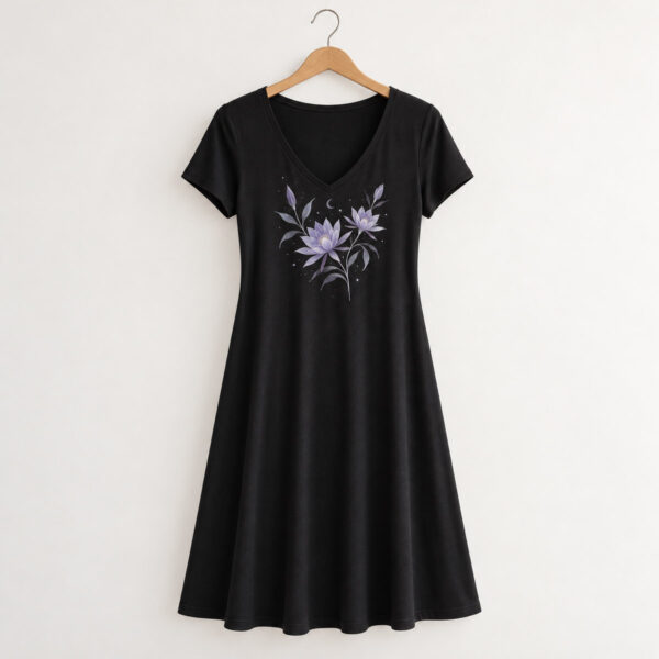 Product image Midnight Bloom V-Neck Jersey Dress