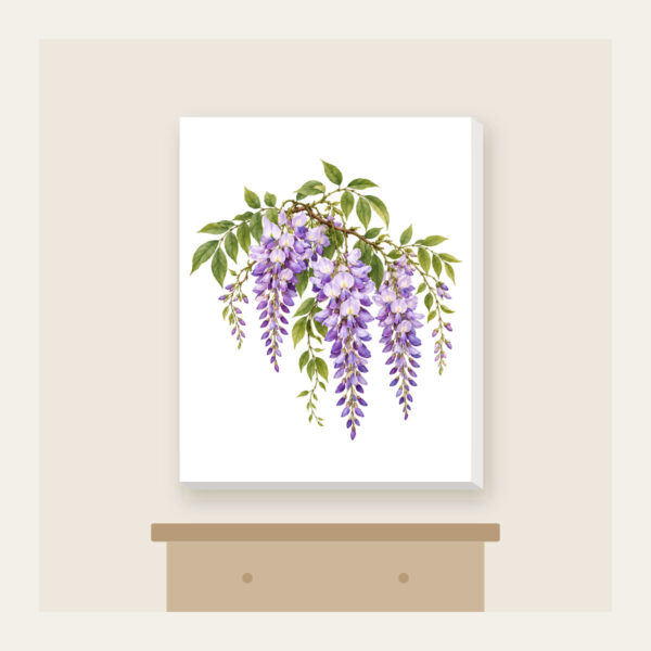 Product image Drooping Wisteria Clusters on Cream Canvas Print