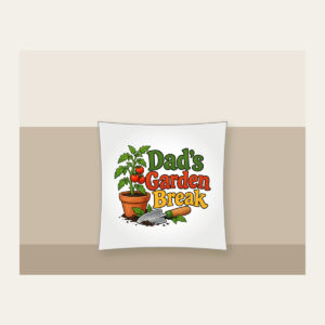 Dad's Garden Break Pillow in white