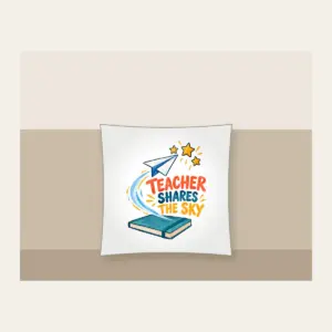 TEACHER SHARES THE SKY Pillow in white