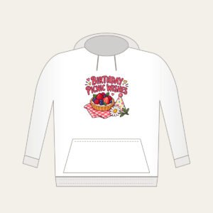BIRTHDAY PICNIC WISHES Hoodie in white
