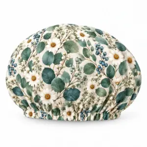 Bouffant scrub cap with an all-over botanical print