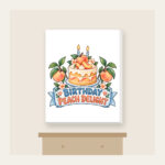 BIRTHDAY PEACH DELIGHT Canvas Print in white
