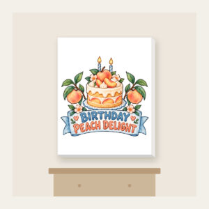 BIRTHDAY PEACH DELIGHT Canvas Print in white