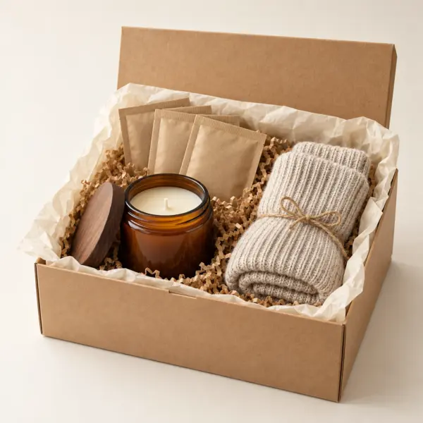 Product image Self-Care Gift Box (Candle, Socks, Tea)