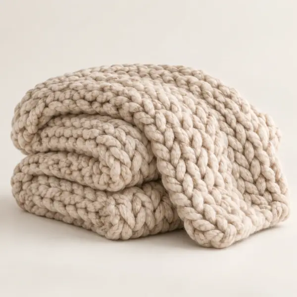 Product image Chunky Knit Throw, Oatmeal